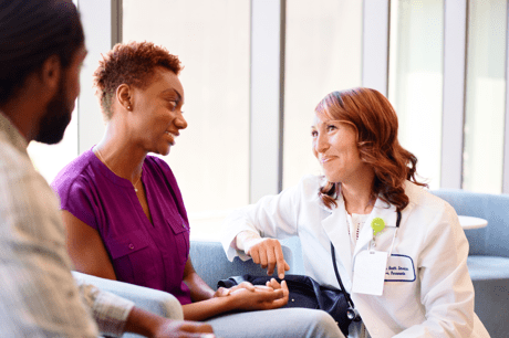 Doctor talking to patient